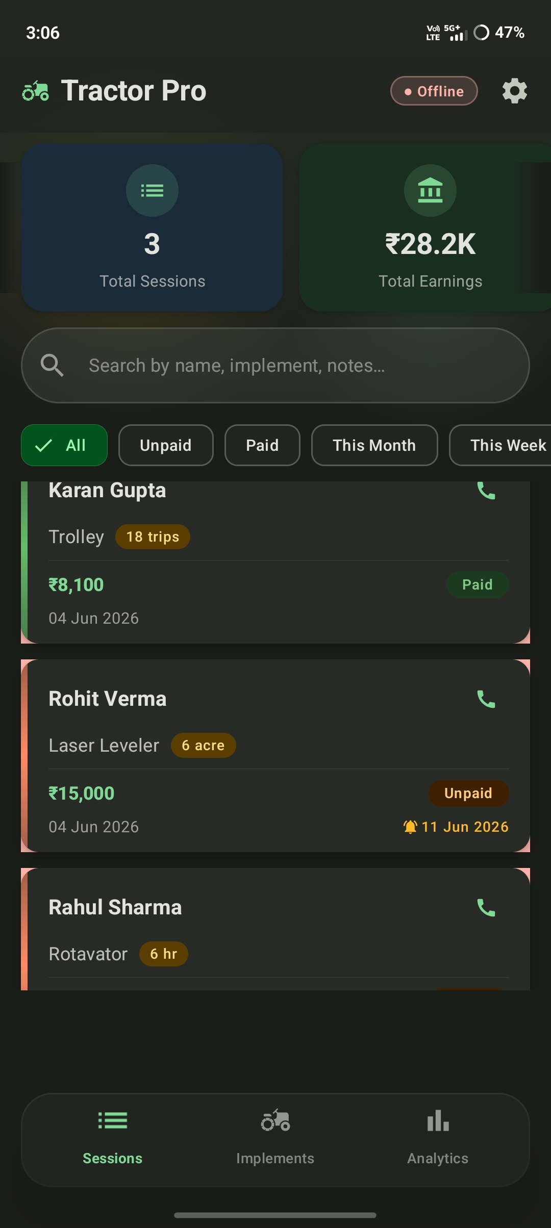 Torqik Android Application Screen